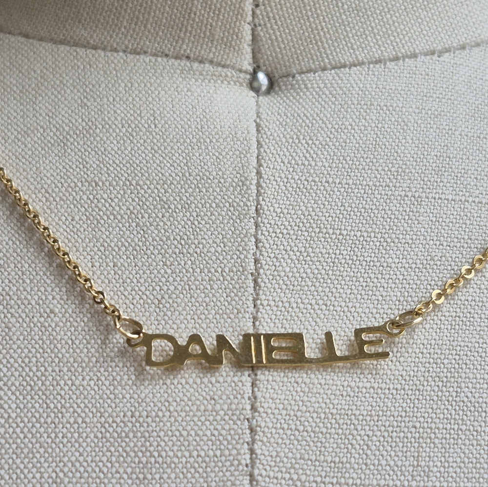 Gold Tone Danielle Name Necklace